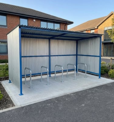 Cardiff Bike Shelter Canopy With metal sides