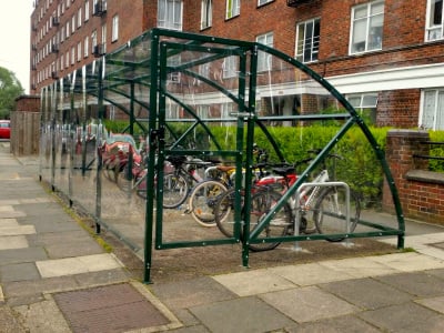 10 Space Secure Extended Front Bike Shelter