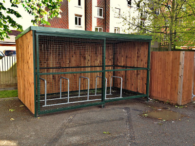 Recycle 10 Space Wooden Bike Shelter