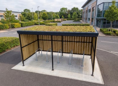Sedum Roof Recycle Bike Shelter