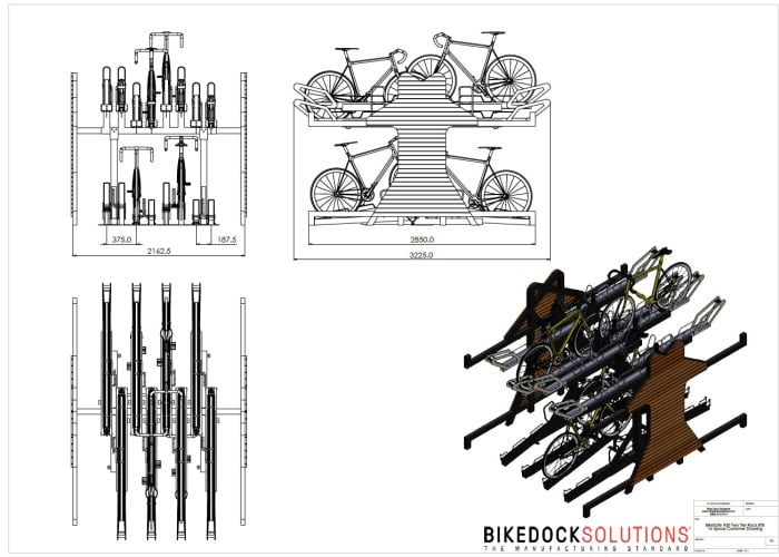 Cycle Rack Standard Two Tier Cycle Rack Dimensions