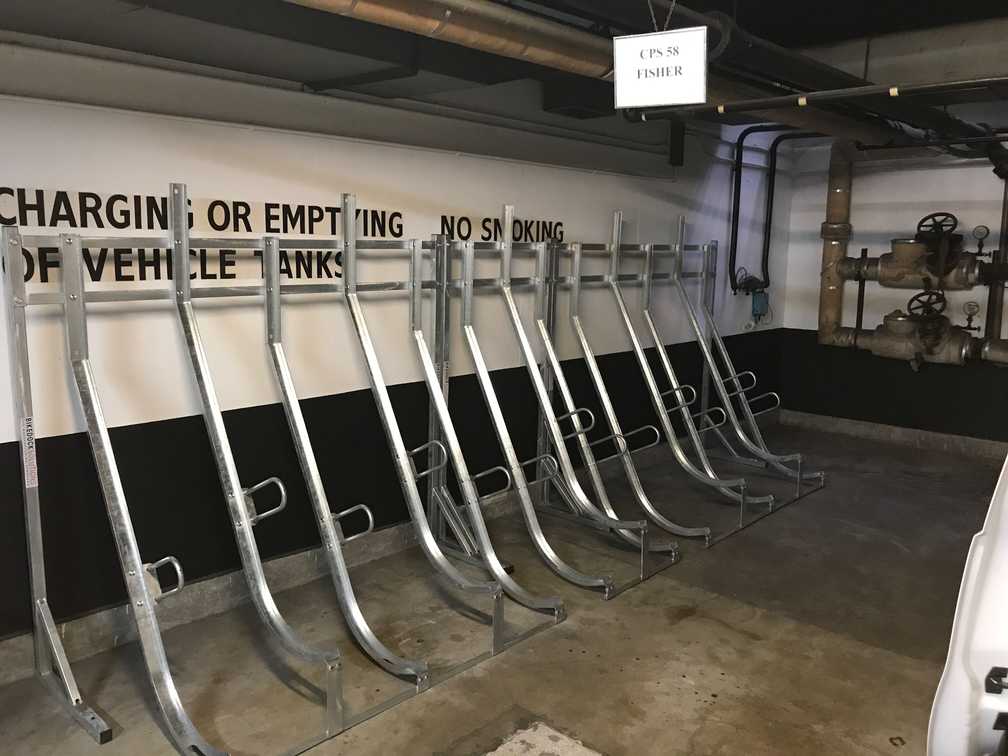 Semi Vertical Bike Rack DWG & Revit Bike Dock Solutions